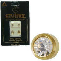 Birthstone Studs - Reg Bezel Gold - April / Crystal